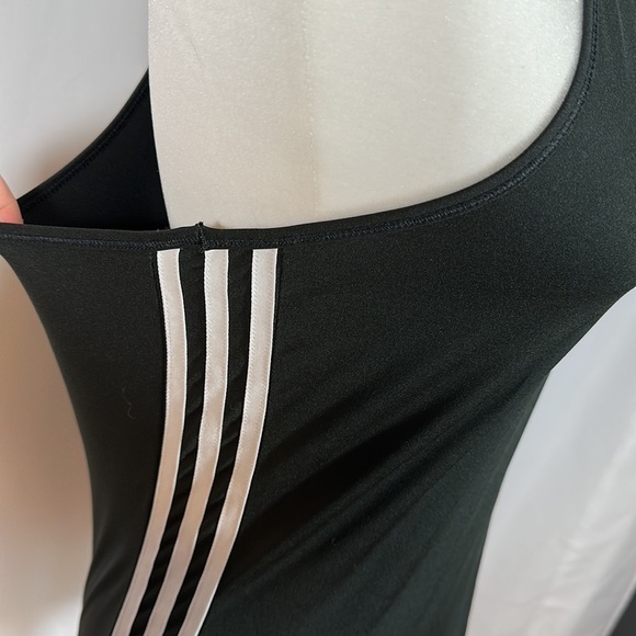 Adidas Black & White Striped Athletic Tank Top - Picture 5 of 6
